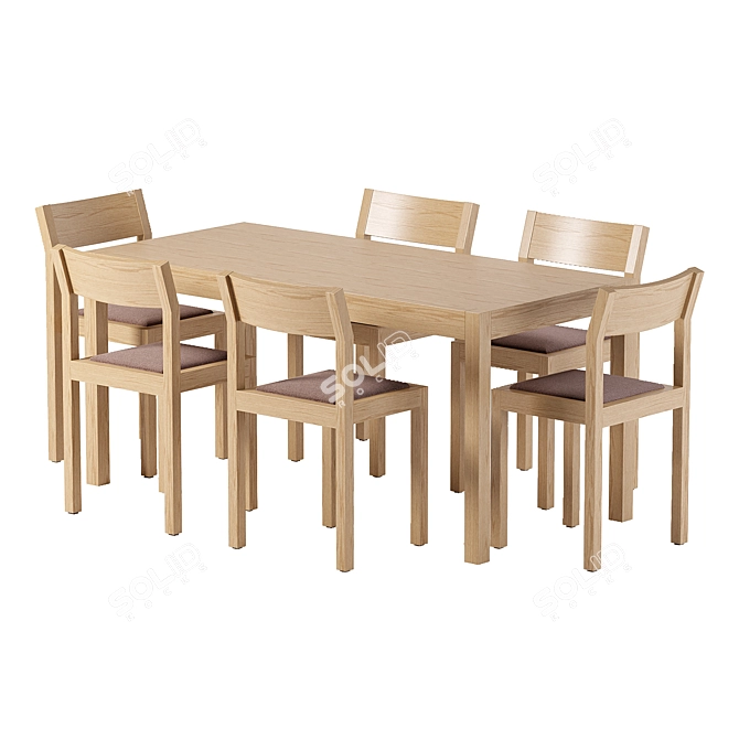 Sleek Seminar Dining Set 3D model image 1