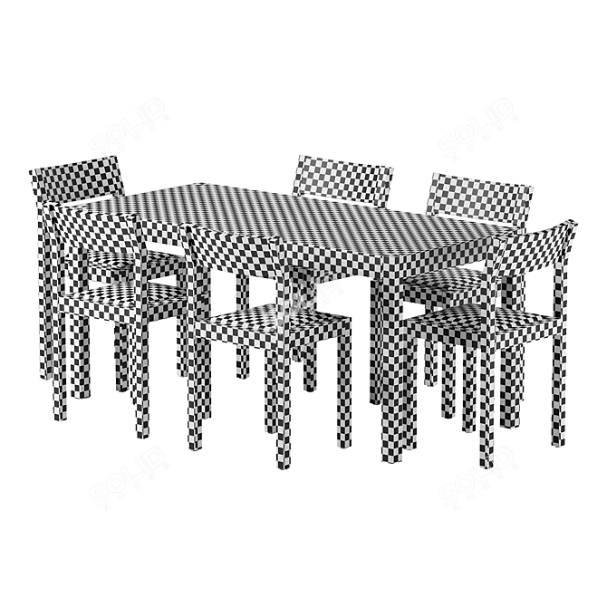 Sleek Seminar Dining Set 3D model image 2