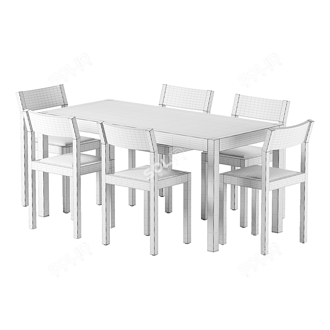 Sleek Seminar Dining Set 3D model image 3