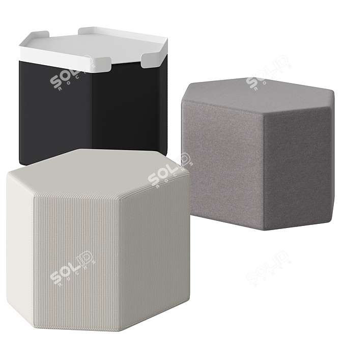 Sleek Bludot Hecks Ottoman 3D model image 1