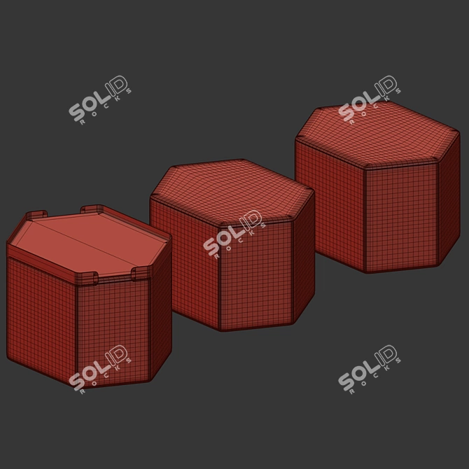 Sleek Bludot Hecks Ottoman 3D model image 3