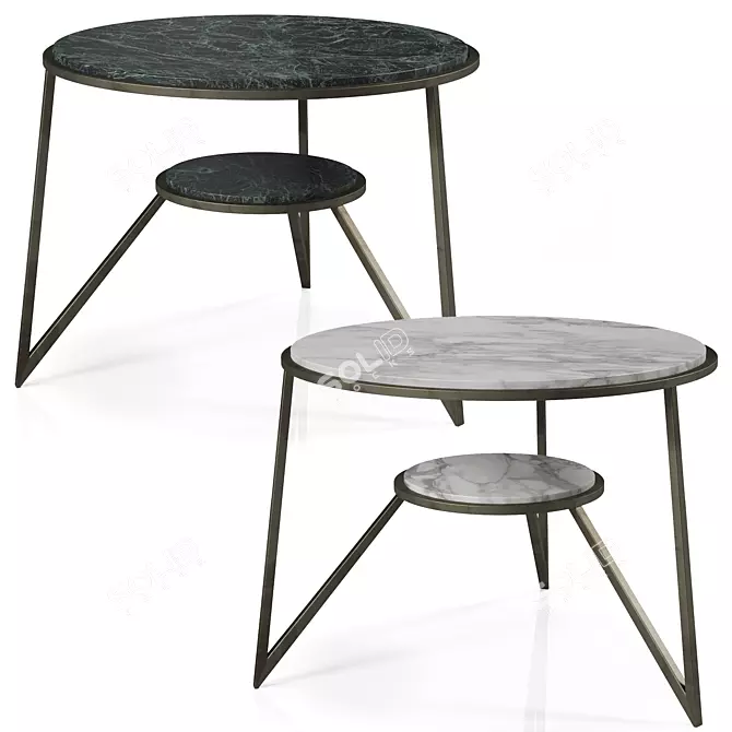 Stylish Stromboli Coffee Tables Set 3D model image 2