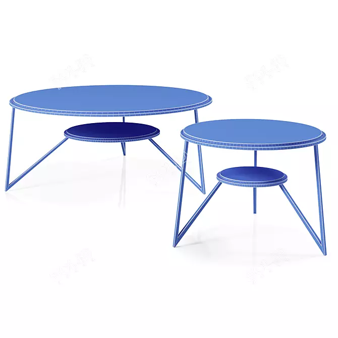 Stylish Stromboli Coffee Tables Set 3D model image 5