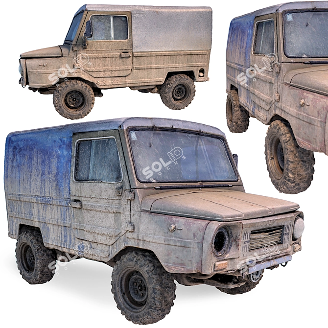 Vintage Off-Road SUV LuAZ 3D model image 1