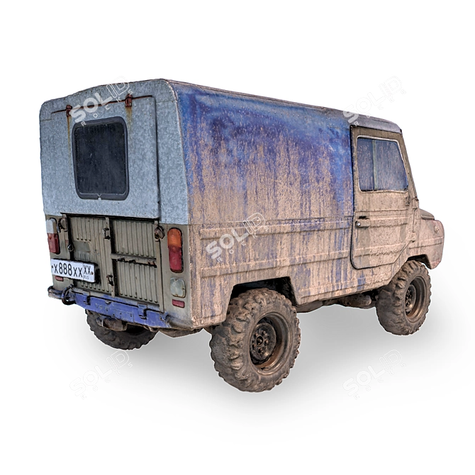 Vintage Off-Road SUV LuAZ 3D model image 6