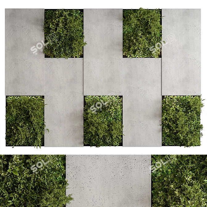 77 Green Wall Vertical Garden 3D model image 1