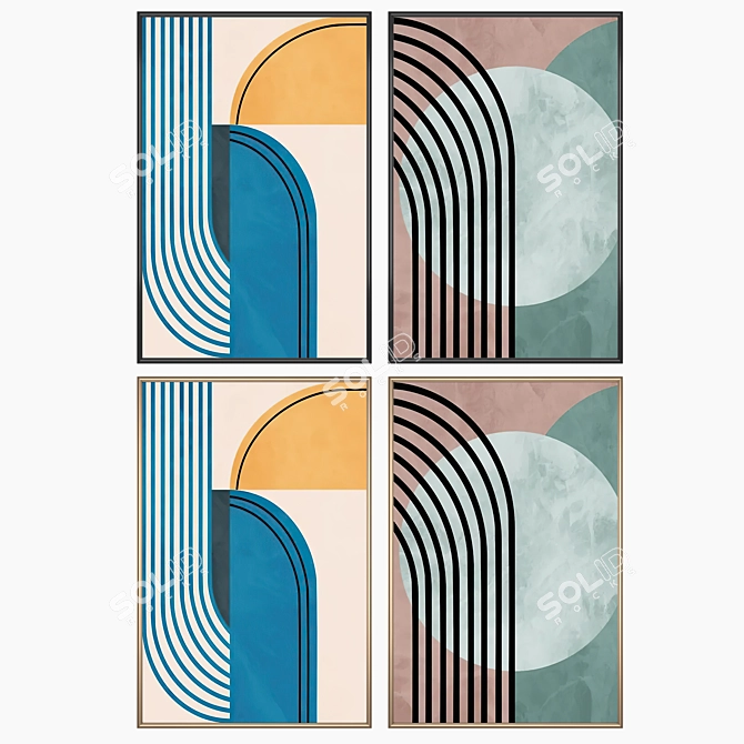 Artwork Set with Multiple Frames 3D model image 2