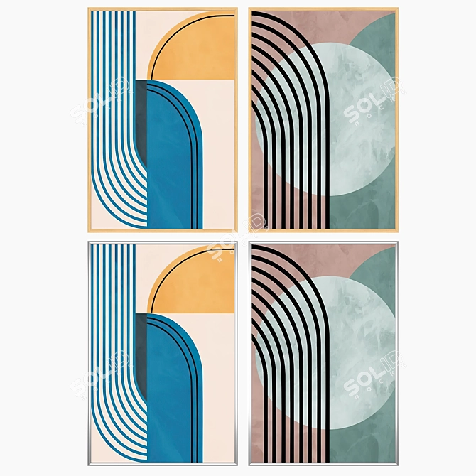 Artwork Set with Multiple Frames 3D model image 3