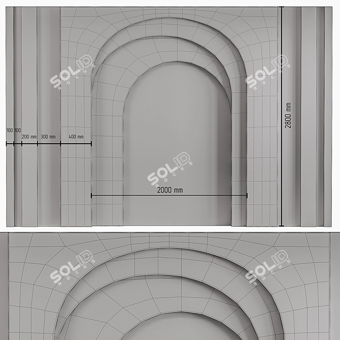  Arc Wall Panel Design Bundle 3D model image 5