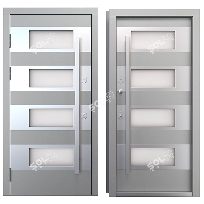 Modern Aluminum Entry Door Nova_029 3D model image 3