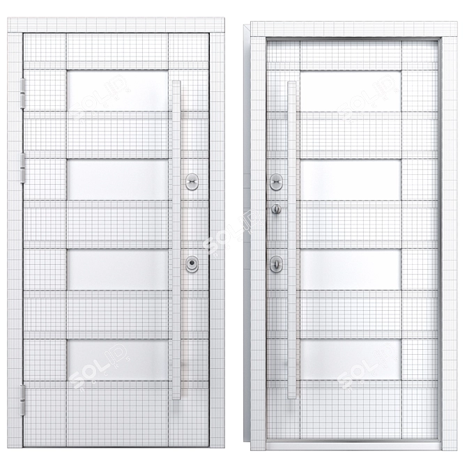 Modern Aluminum Entry Door Nova_029 3D model image 4