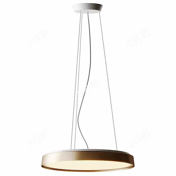  Sleek Compendium Plate Pendant Light 3D model image 2