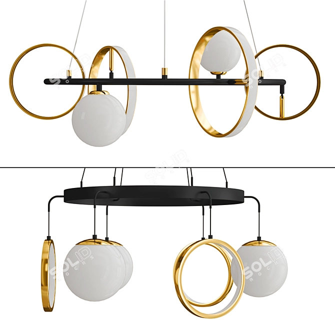 Modern RINBALL Pendant Light 3D model image 1