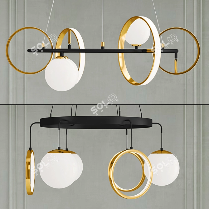 Modern RINBALL Pendant Light 3D model image 2