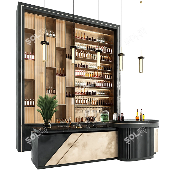 Vray Drink Bar Scene Upgrade 3D model image 5