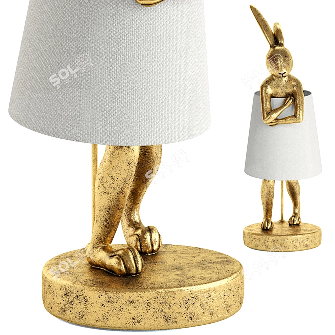 Rabbit Table Lamp, Vray Compatible 3D model image 4