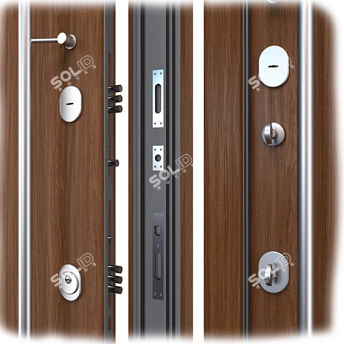 Nova_039 Aluminum Entry Door 3D model image 2