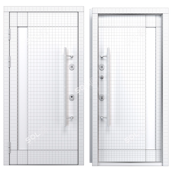 Nova_039 Aluminum Entry Door 3D model image 4