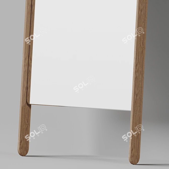 Organic Nordic Design Floor Mirror 3D model image 2