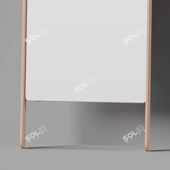 Organic Nordic Design Floor Mirror 3D model image 4