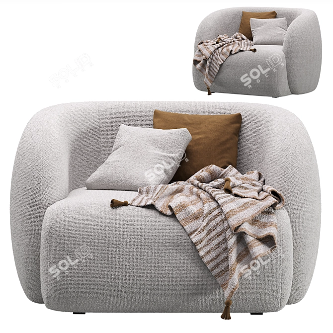 Divan.ru Vienso Beige Armchair 3D Model 3D model image 4