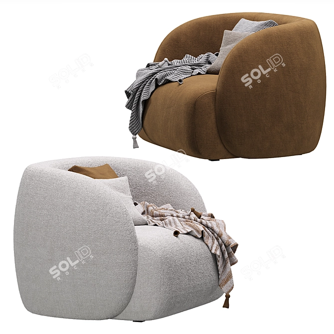 Divan.ru Vienso Beige Armchair 3D Model 3D model image 6