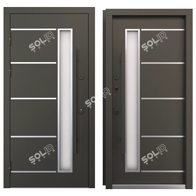 Nova 020 Aluminum Entry Door 3D model image 3