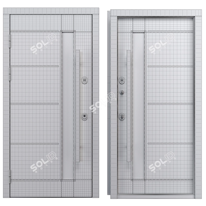 Nova 020 Aluminum Entry Door 3D model image 4