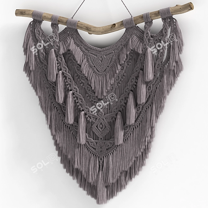 Handwoven Macrame Wall Hanging 3D model image 5