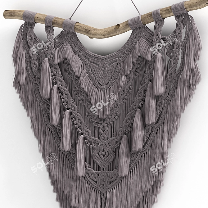 Handwoven Macrame Wall Hanging 3D model image 6