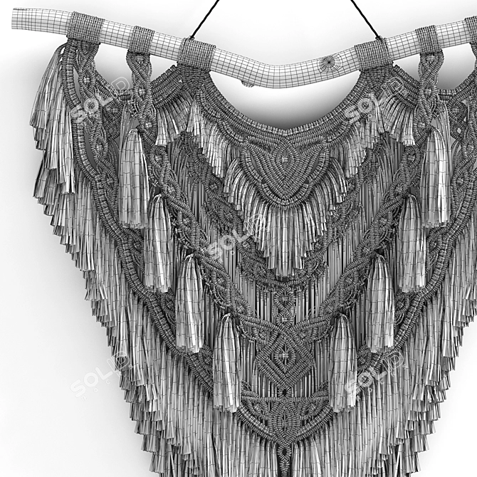 Handwoven Macrame Wall Hanging 3D model image 7