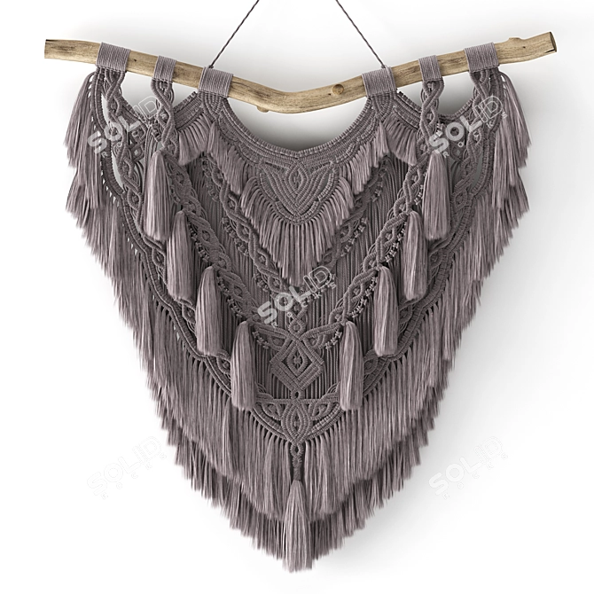 Handwoven Macrame Wall Hanging 3D model image 8