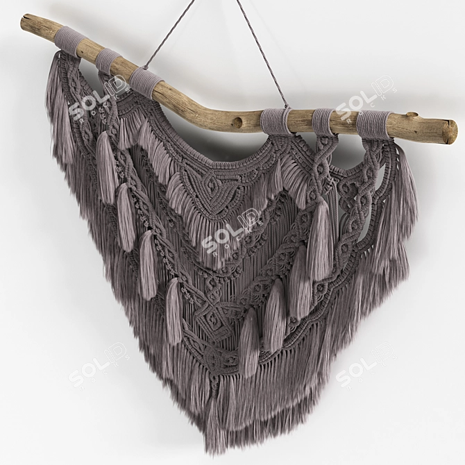 Handwoven Macrame Wall Hanging 3D model image 11