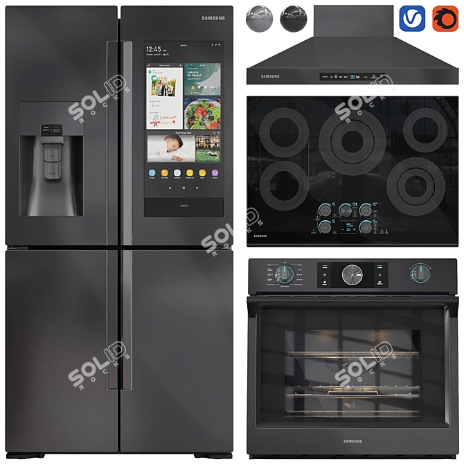 Samsung Kitchen Appliance Collection 3D model image 3