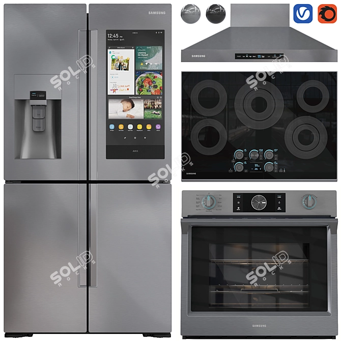 Samsung Kitchen Appliance Collection 3D model image 4