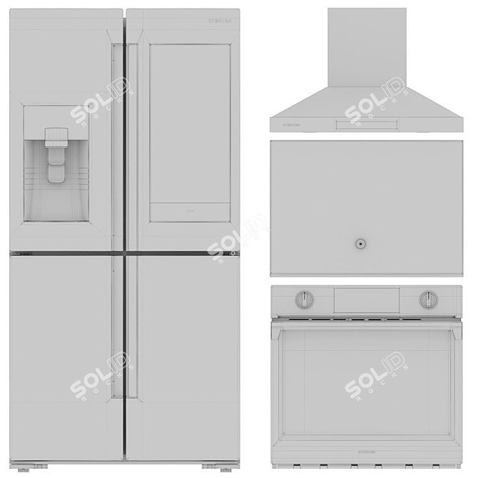 Samsung Kitchen Appliance Collection 3D model image 9