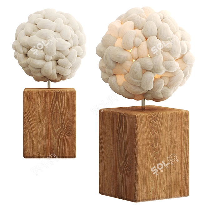 Merino Wool Ball Table Lamp 3D model image 1