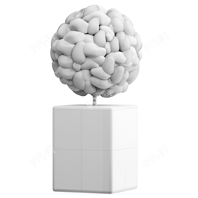 Merino Wool Ball Table Lamp 3D model image 3