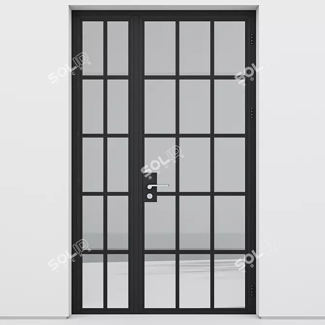 Modern Aluminium Entrance Door Model 3D model image 2