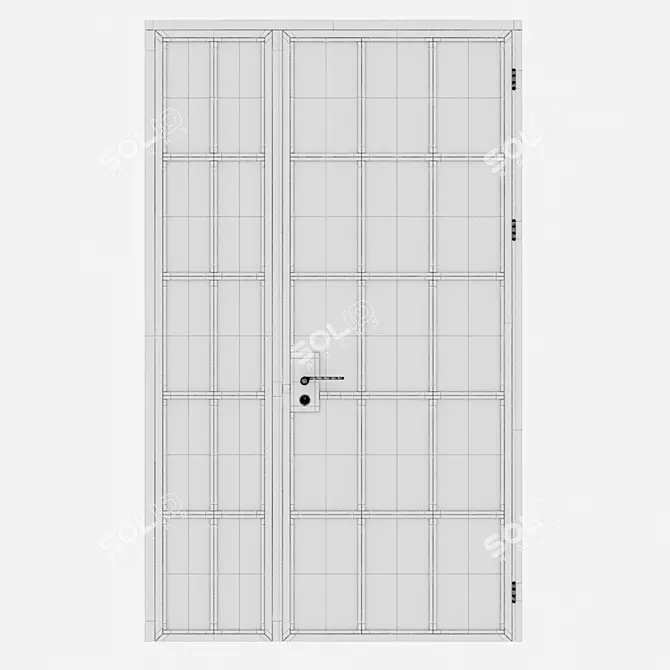 Modern Aluminium Entrance Door Model 3D model image 4