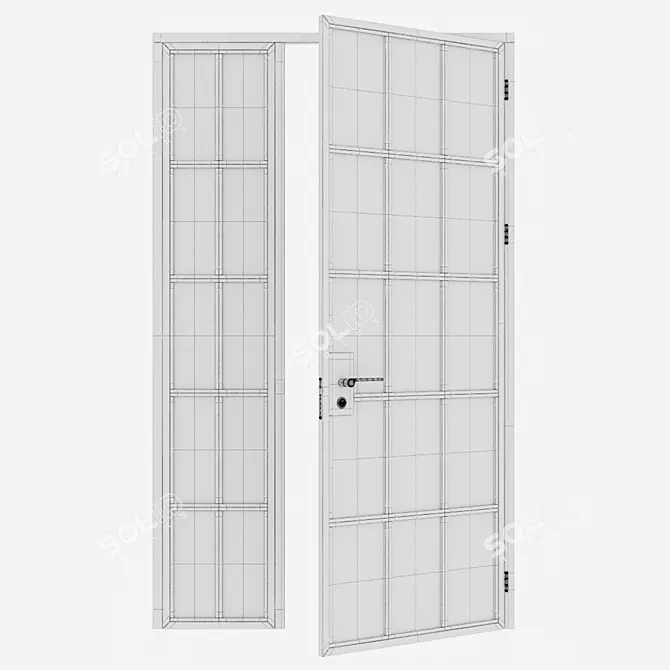 Modern Aluminium Entrance Door Model 3D model image 5