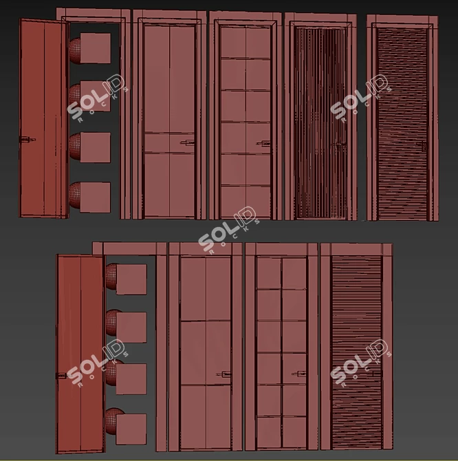 Aluminum & Glass FORMATO Doors 3D model image 5