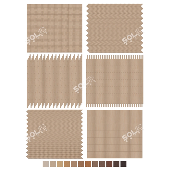 Oak Parquet Flooring Collection 3D model image 7