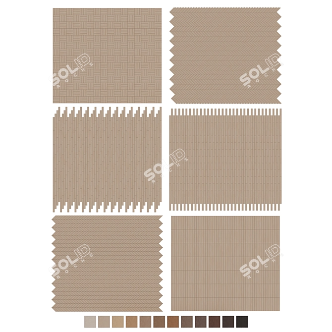 Oak Parquet Flooring Collection 3D model image 10