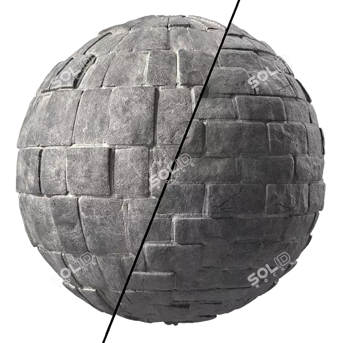 Seamless Stone Wall Materials Kit 3D model image 4