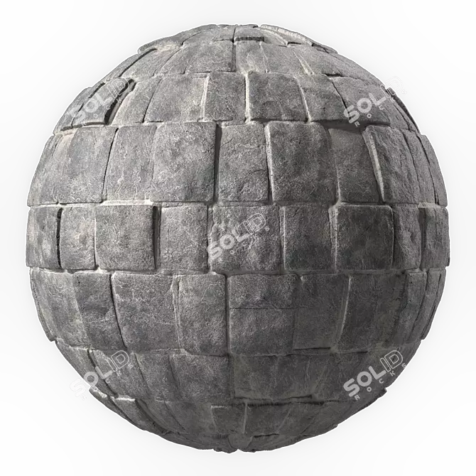 Seamless Stone Wall Materials Kit 3D model image 5