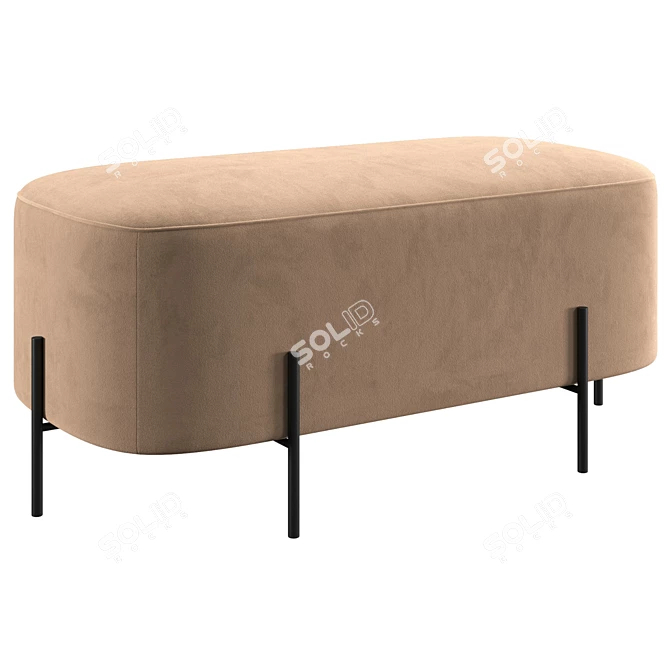 Luxurious Velvet Elephant Poufs 3D model image 4