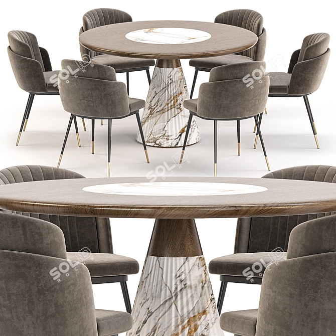 Modern Dining Set Collection 3D model image 3
