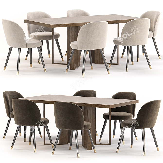 Modern Dining Set Furniture Collection 3D model image 3