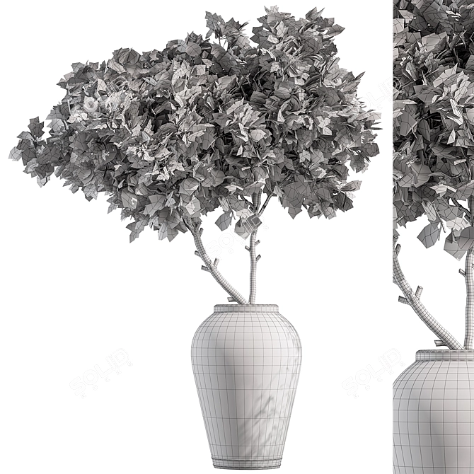 Indoor Oasis: Tree and Bush 3D model image 3